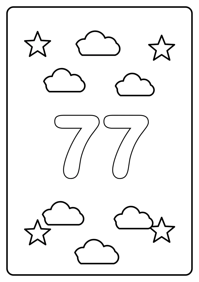 Перегляд розмальовки: Число 77