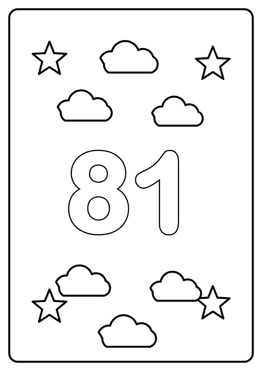 Перегляд розмальовки: Число 81
