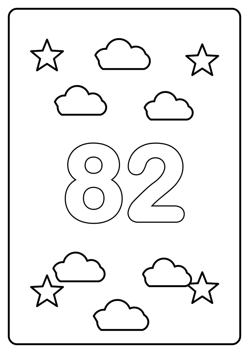 Перегляд розмальовки: Число 82