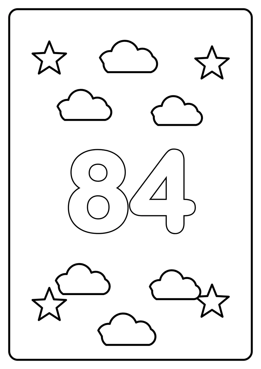 Перегляд розмальовки: Число 84