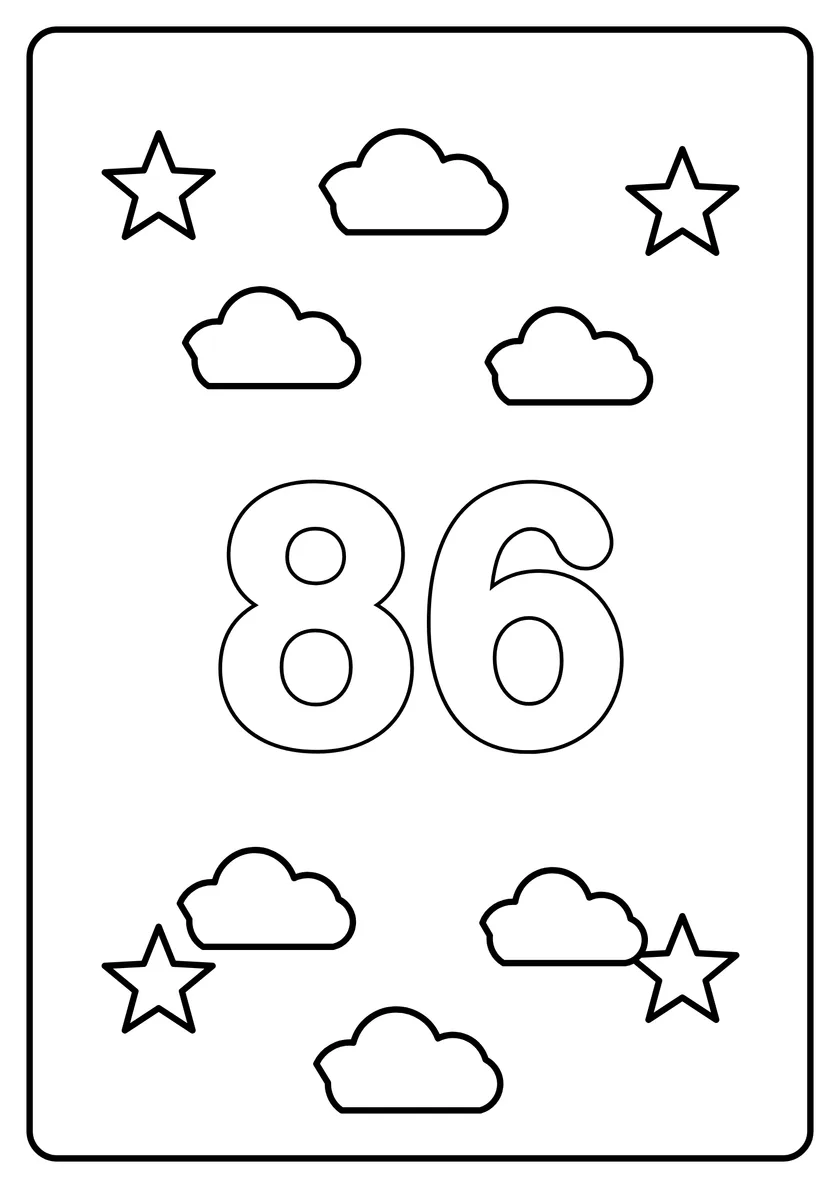 Перегляд розмальовки: Число 86