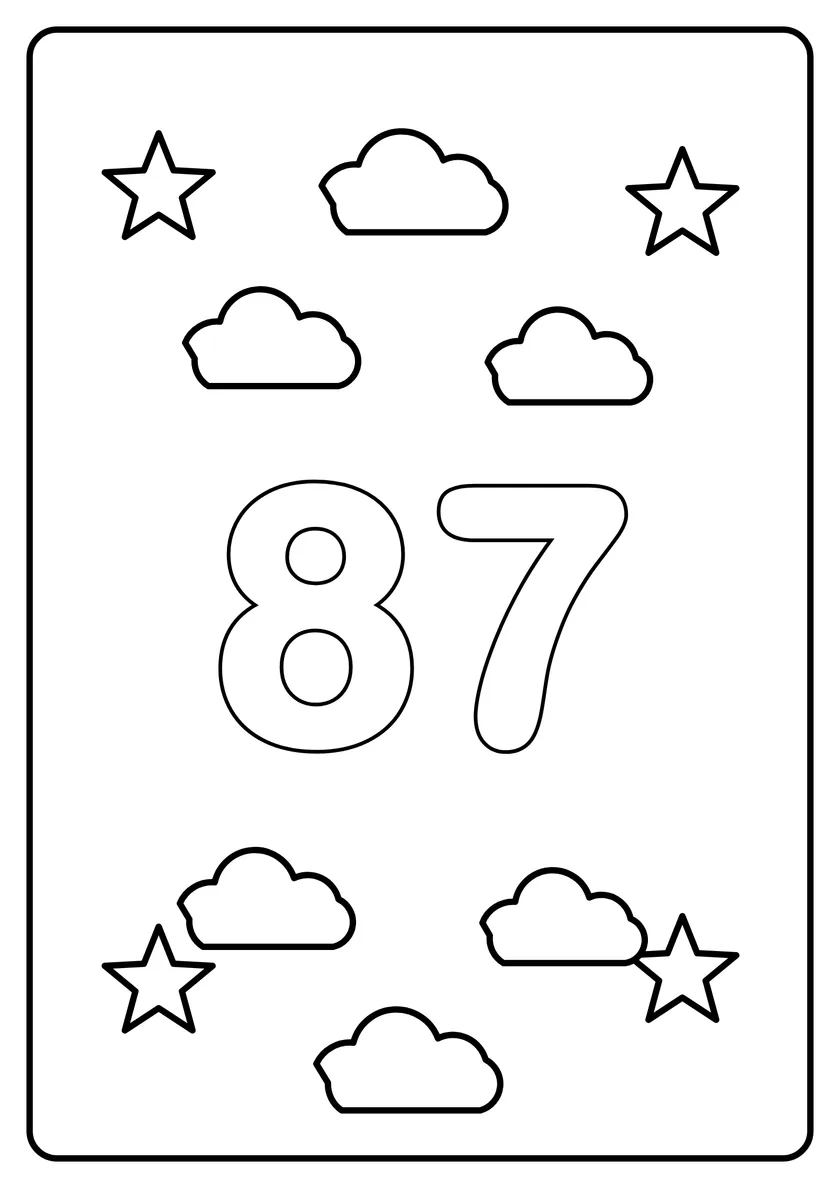 Перегляд розмальовки: Число 87