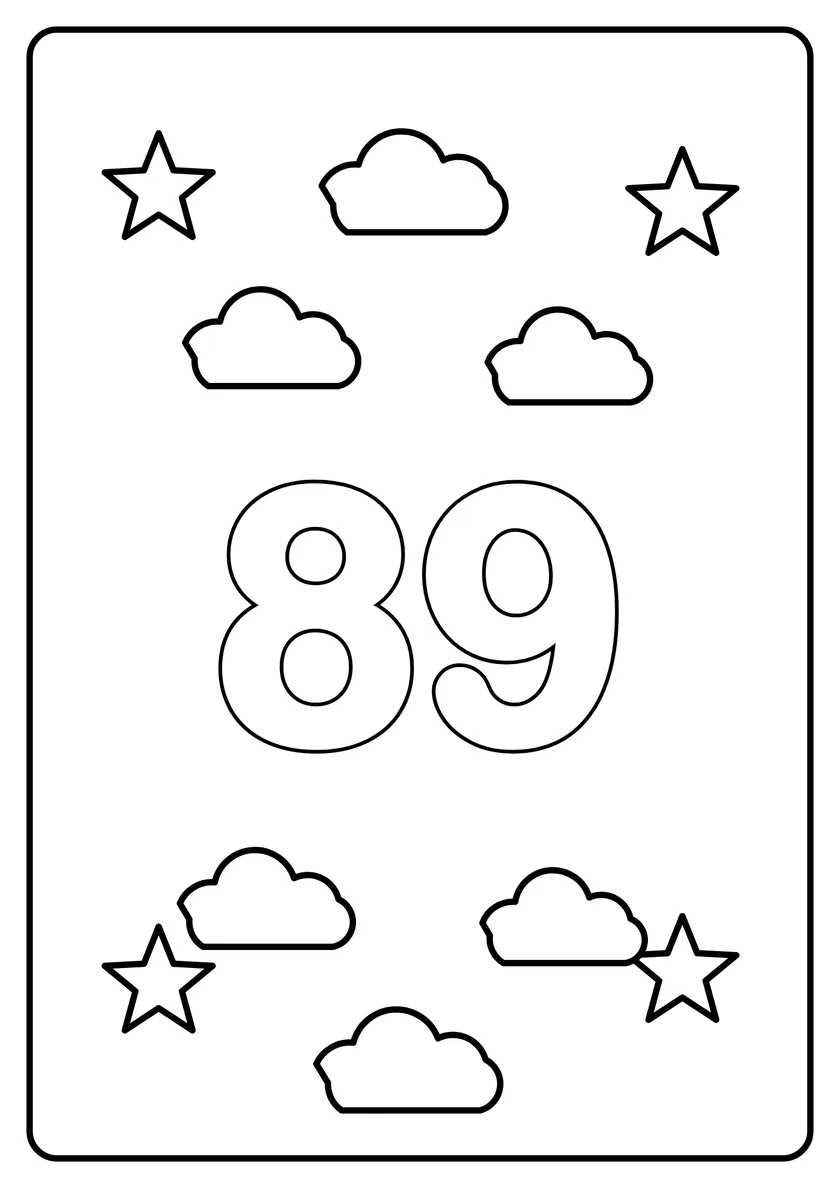 Перегляд розмальовки: Число 89
