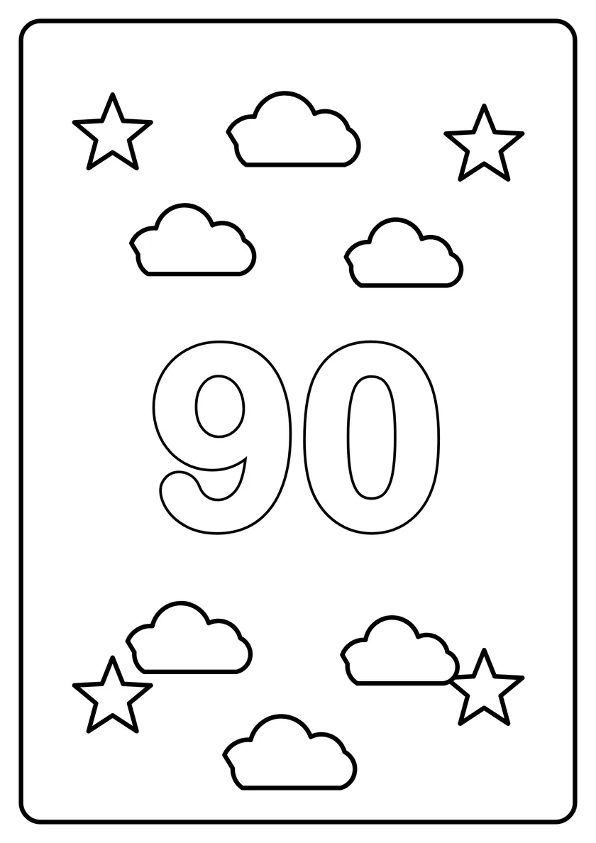 Перегляд розмальовки: Число 90