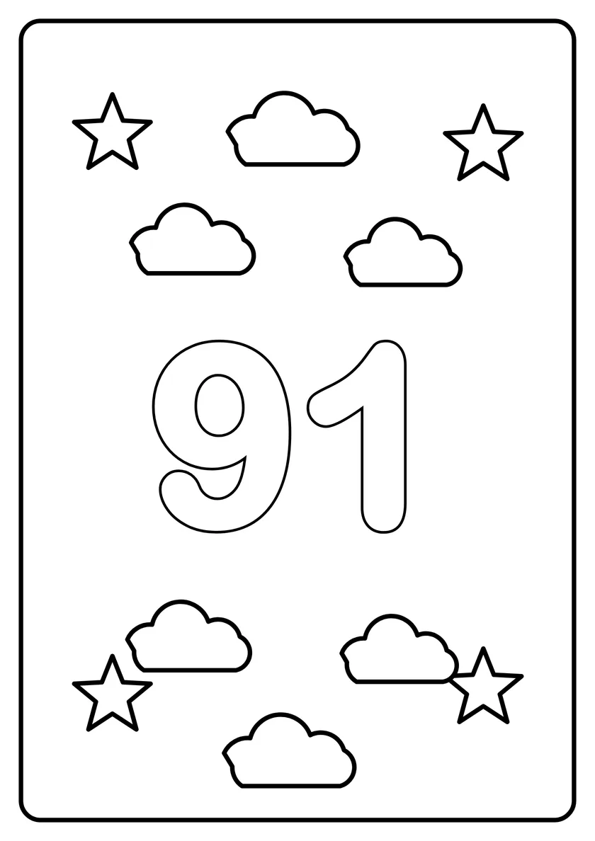 Перегляд розмальовки: Число 91