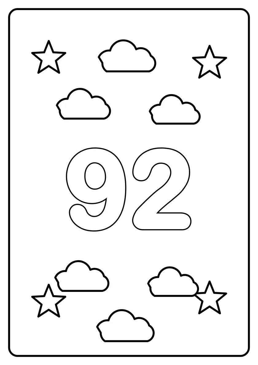 Перегляд розмальовки: Число 92