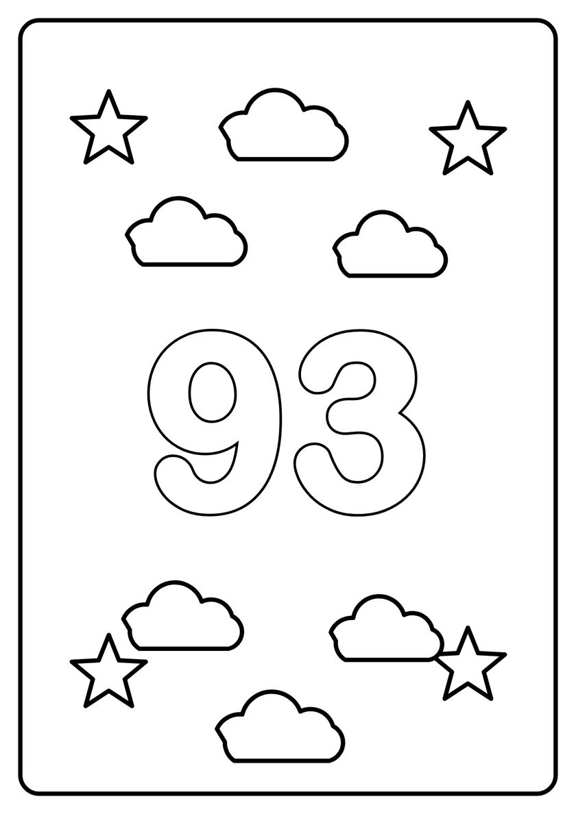 Перегляд розмальовки: Число 93