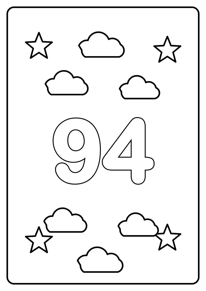 Перегляд розмальовки: Число 94