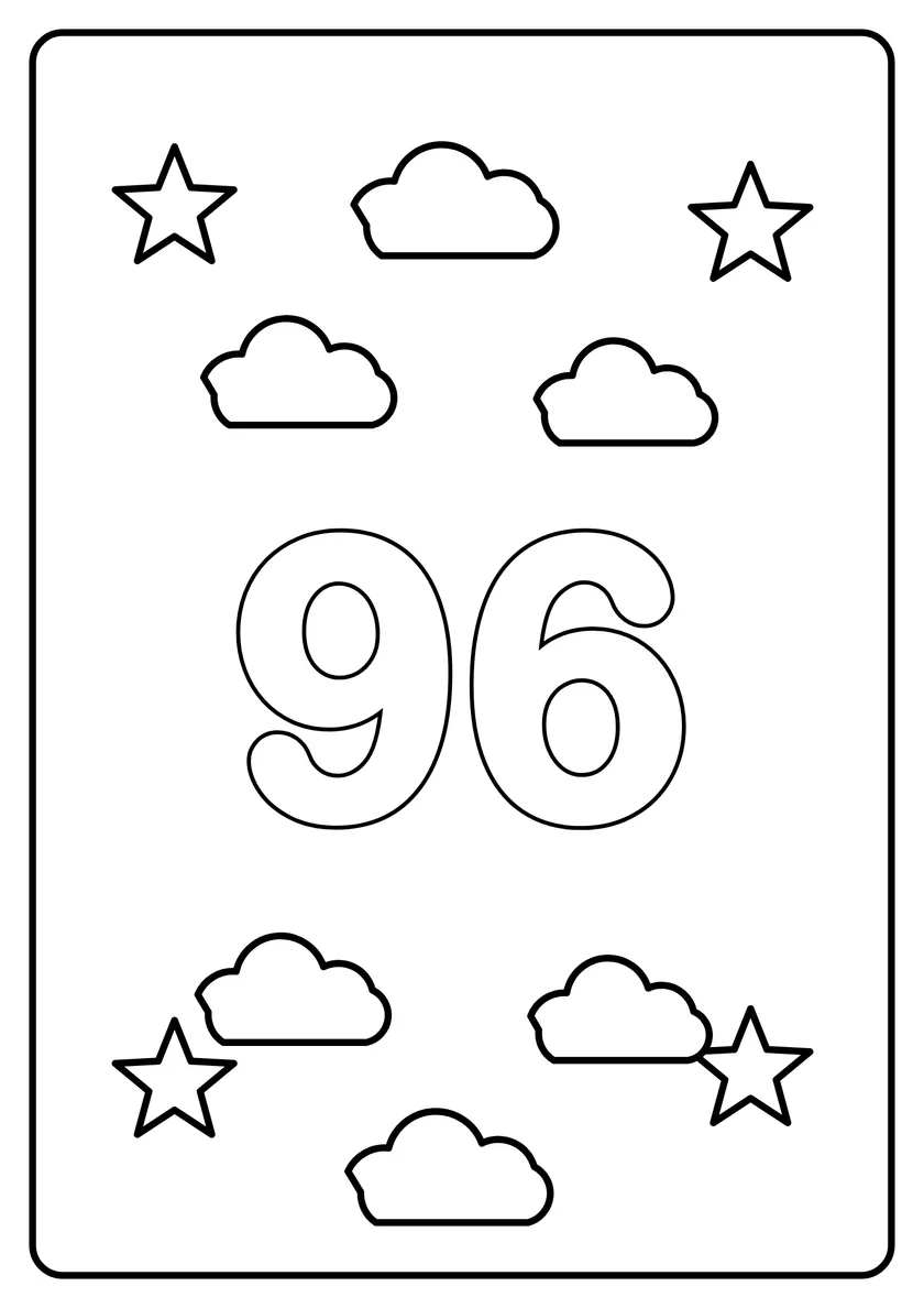 Перегляд розмальовки: Число 96
