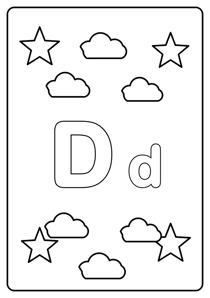 Podgląd kolorowanki: Litera D
