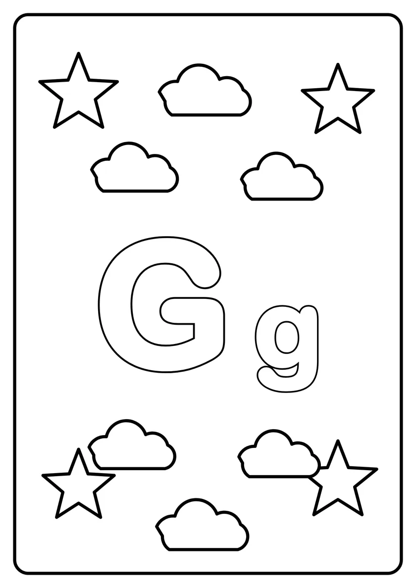 Podgląd kolorowanki: Litera G