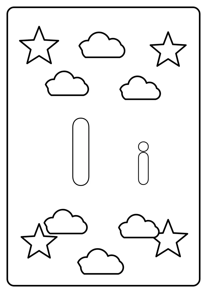 Podgląd kolorowanki: Litera I