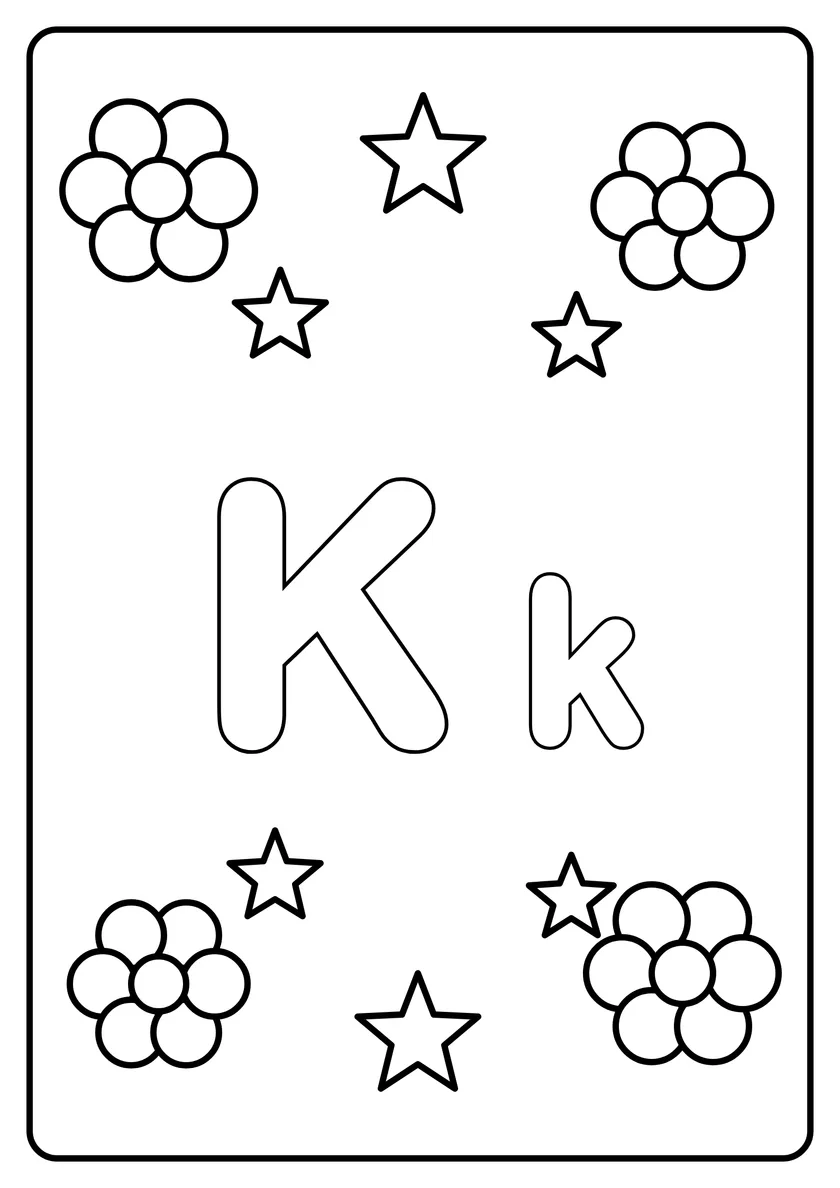 Podgląd kolorowanki: Litera K