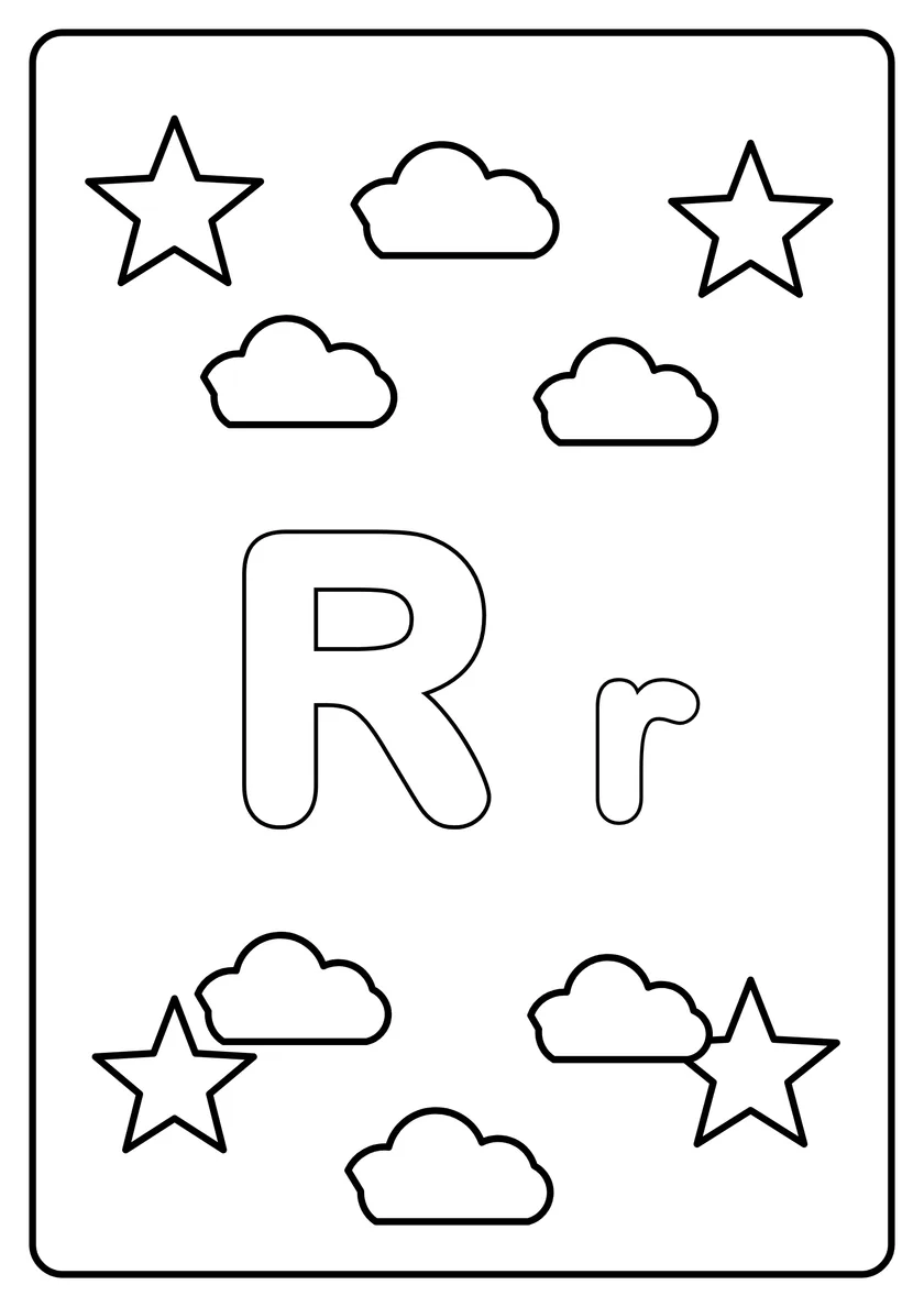 Podgląd kolorowanki: Litera R