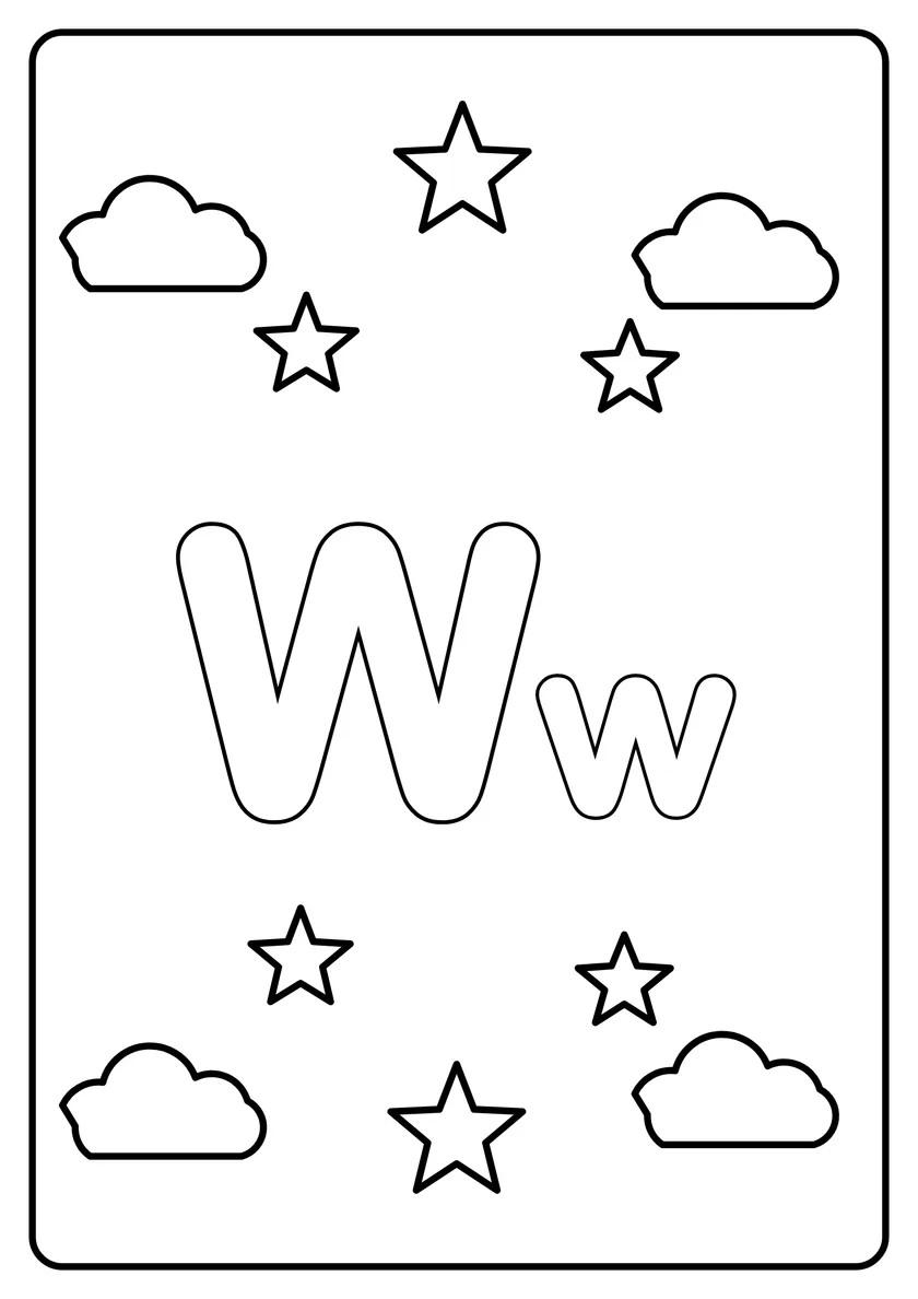 Podgląd kolorowanki: Litera W
