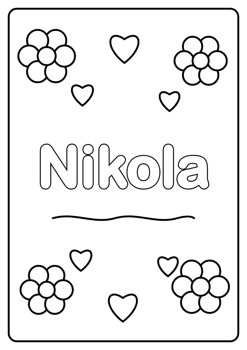 Podgląd kolorowanki: Nikola