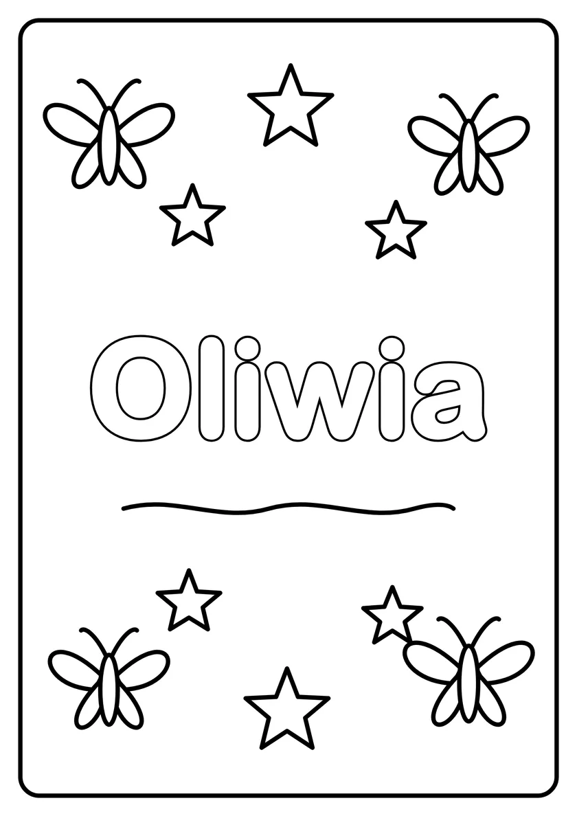 Podgląd kolorowanki: Oliwia