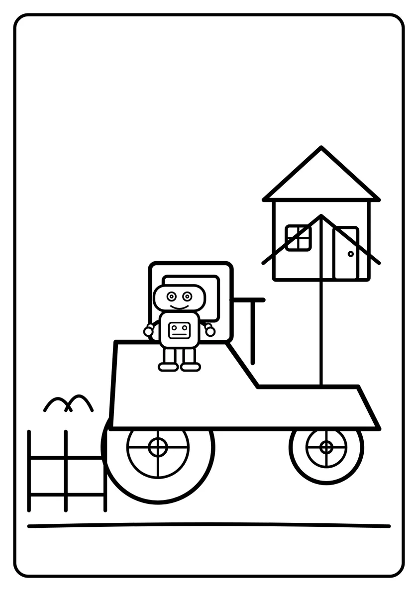 Podgląd kolorowanki: Robot na farmie