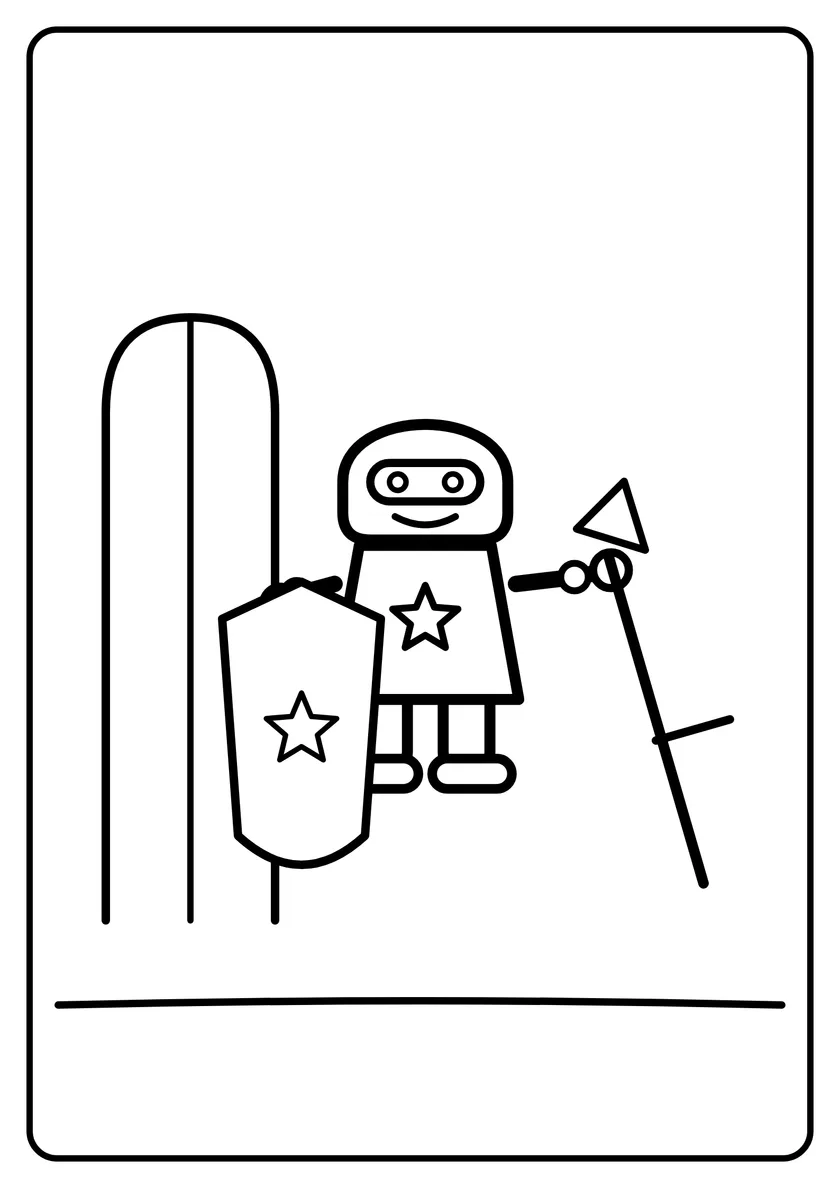 Podgląd kolorowanki: Robot rycerz