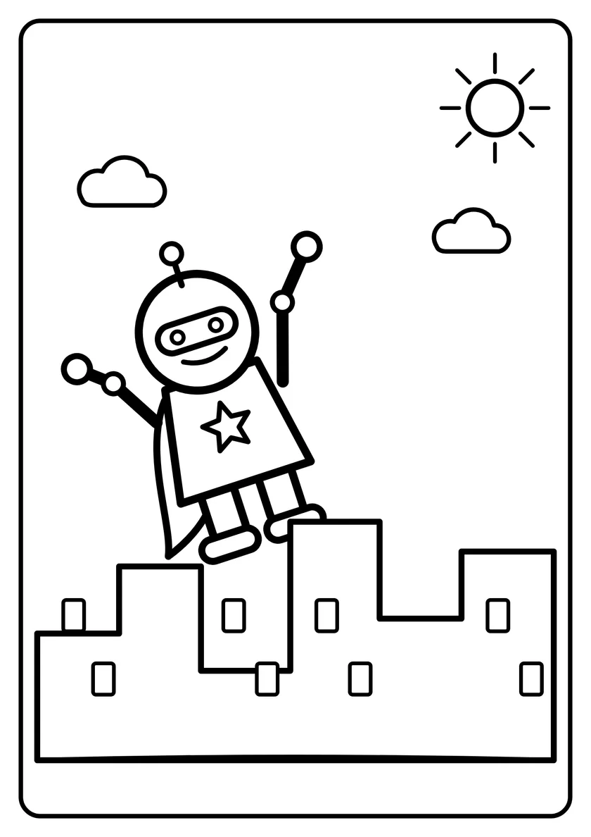 Podgląd kolorowanki: Robot superbohater