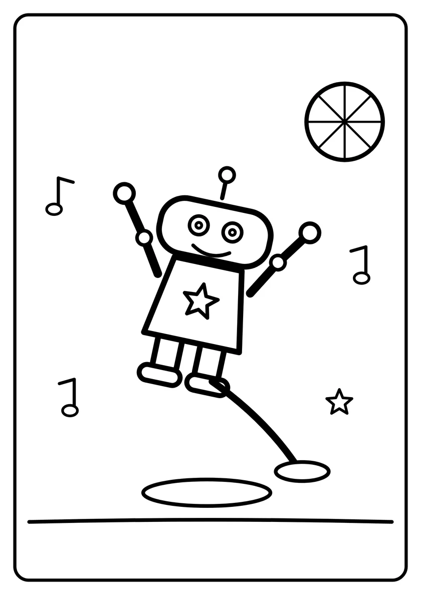 Podgląd kolorowanki: Robot tancerz