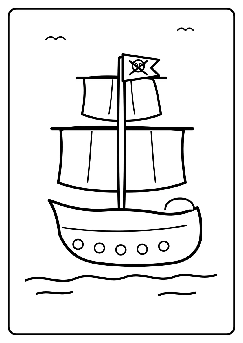 Podgląd kolorowanki: Statek piratów