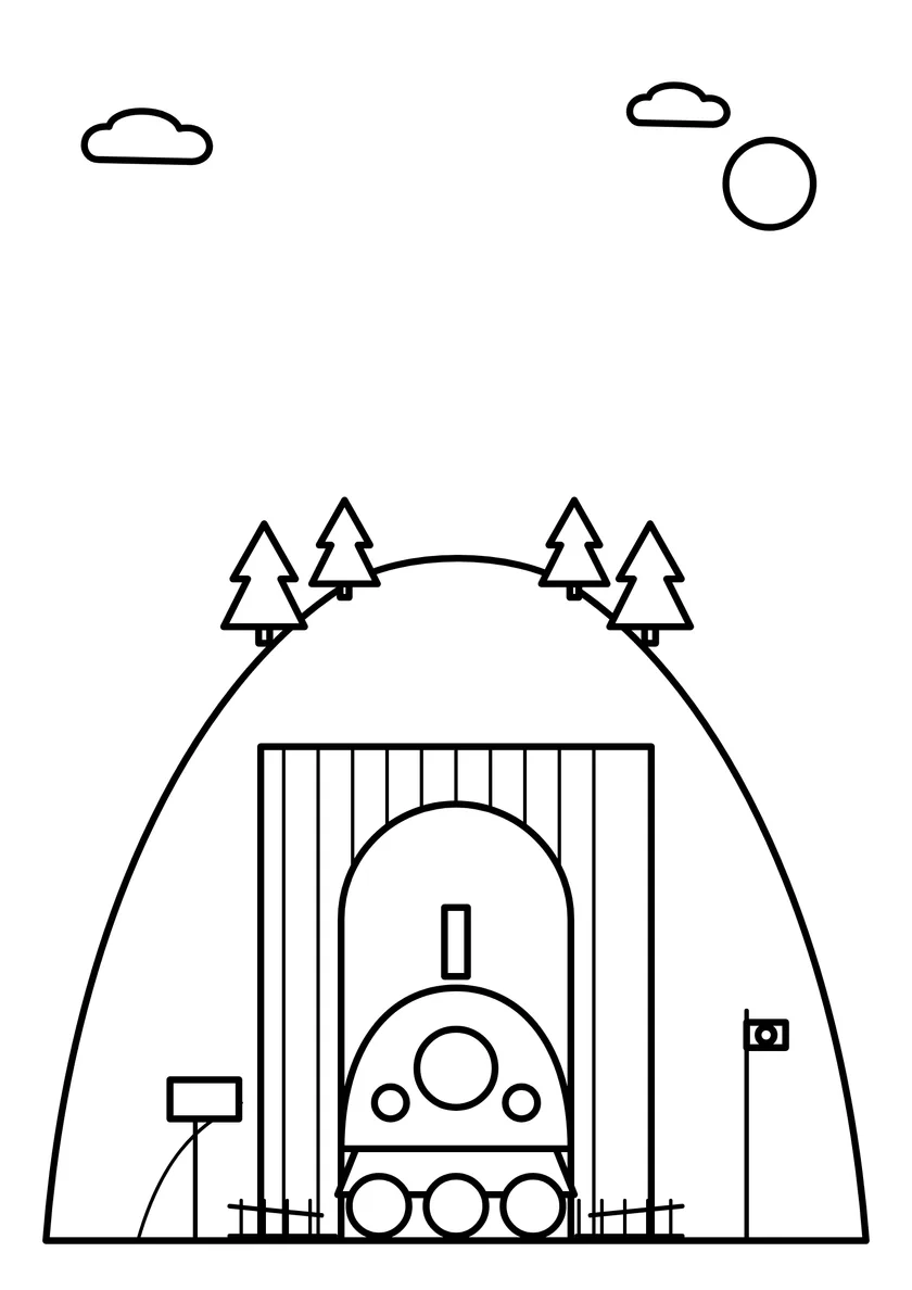 Podgląd kolorowanki: Tunel kolejowy