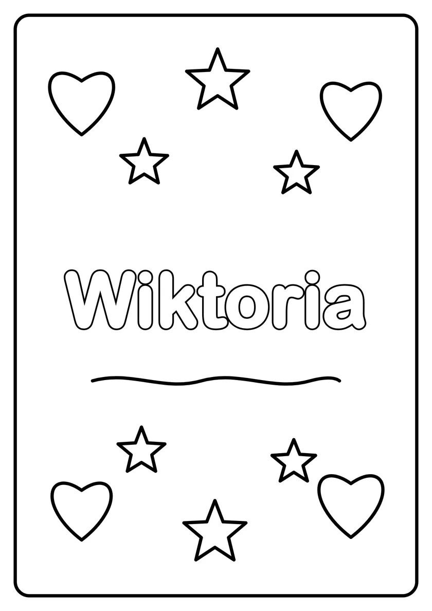 Podgląd kolorowanki: Wiktoria