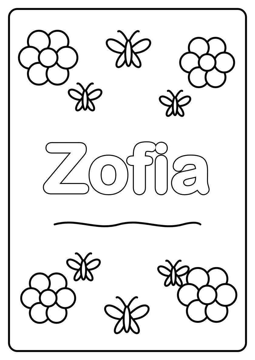 Podgląd kolorowanki: Zofia