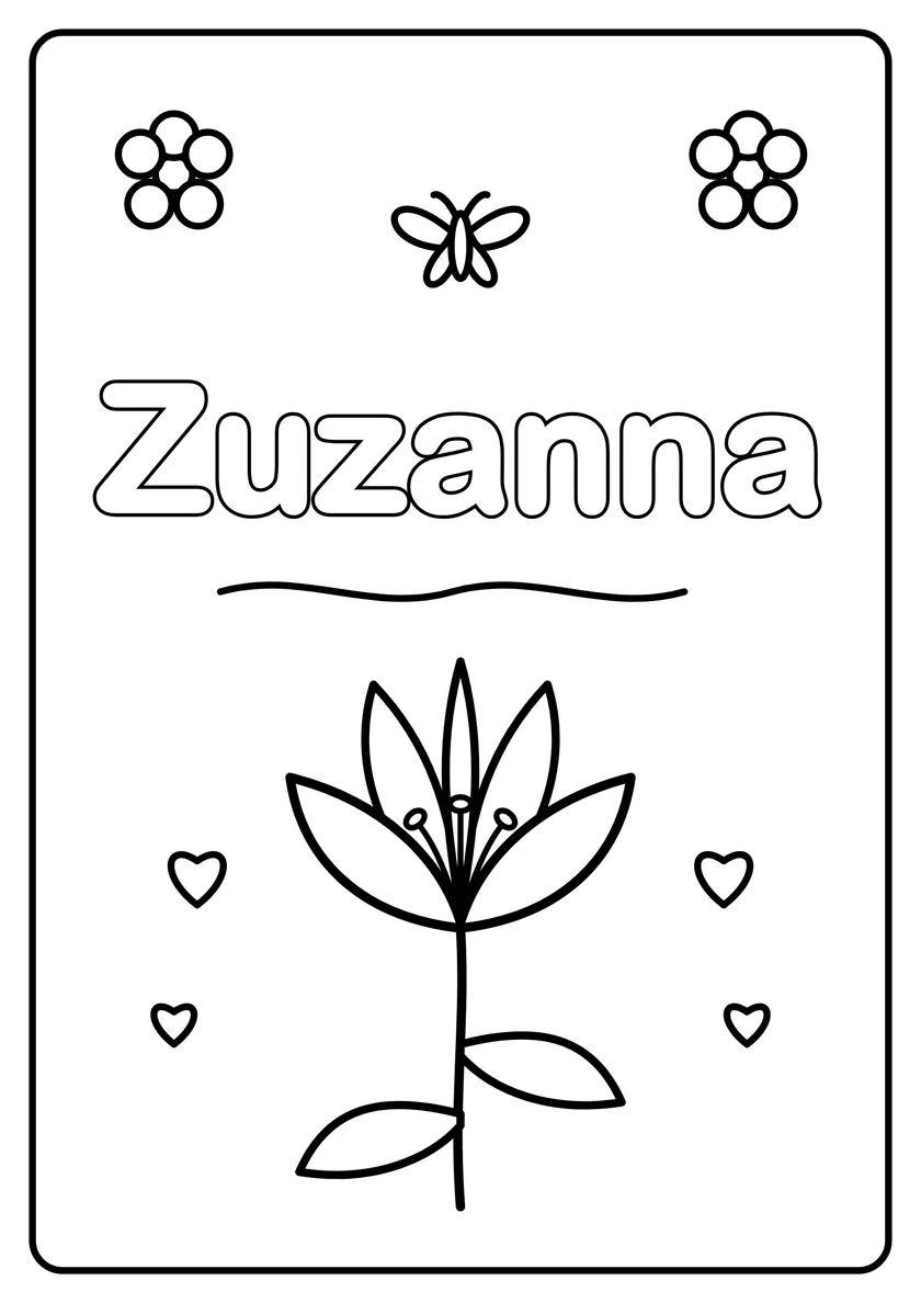 Podgląd kolorowanki: Zuzanna z lilią
